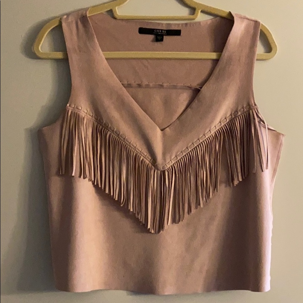 Guess Suede sleeveless blouse